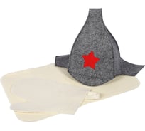 Набор из 3-х предметов Банные штучки: шапка Будёновка, рукавица, коврик 41096