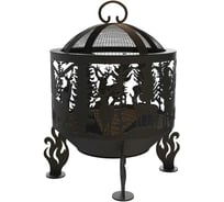 Комплект: костровая чаша с крышкой искрогасителем FIRE-HOUSE олени диаметр 50 см Ch11-500олени