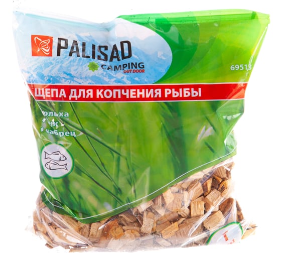 Щепа для копчения рыбы PALISAD Camping ольха, бук, чабрец 69513