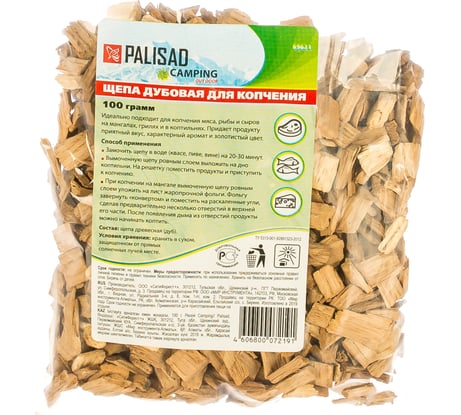 Дубовая щепа для копчения PALISAD Camping 100 г 69621