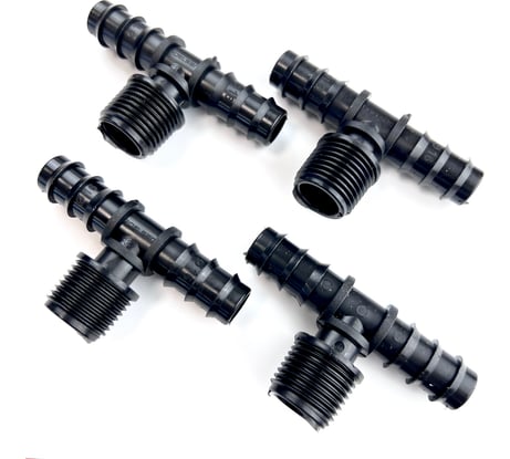 Тройник НР 1/2" для магистральной трубки 16 мм - 4 шт. Профитт 1892327