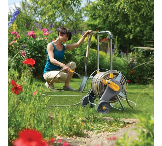 Металлическая тележка Hozelock 2436 со шлангом 1/2", 30 м 2436R3600