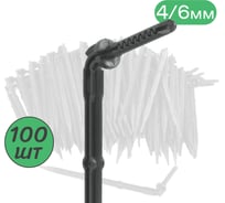 Капельница-колышек с лабиринтом ПоливНаДаче г-образная 15см, чёрная, для трубки пвх 4/6 или 4/7мм, 100шт 2107G.100