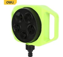 Дождеватель-разбрызгиватель DELI круговой (5 режимов распыления, площадь орошения до 50кв.м, ударопрочный пластик) DL581300 133759