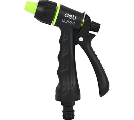 Пистолет-распылитель DELI поливочный (3 режима распыления, фиксатор курка, прорезиненная рукоять, пластиковый корпус) DL8757 133672