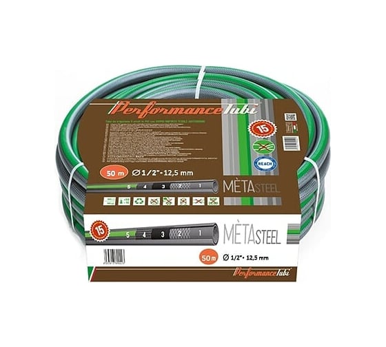 Садовый армированный шланг для полива ALMAPLAST METAsteel 1/2", 50 м, 5 слоев 00800120500