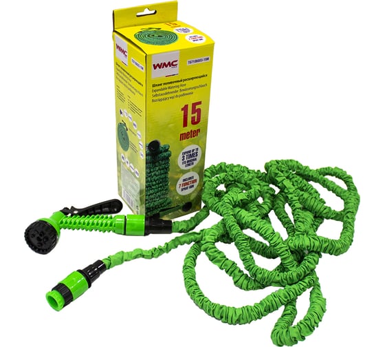 Шланг поливочный расширяющийся WMC TOOLS иск.латекс WMC-TG7106003-15M(48879)