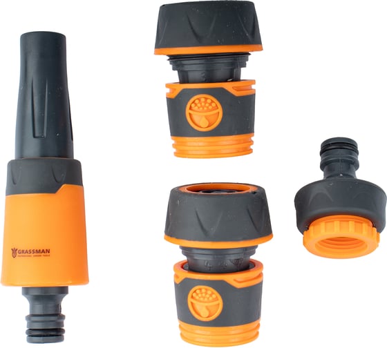 Набор для полива Grassman 3/4" ПИСТОЛЕТ 2 РЕЖИМА, 4 предмета YM5816F (1/24) 014211 1