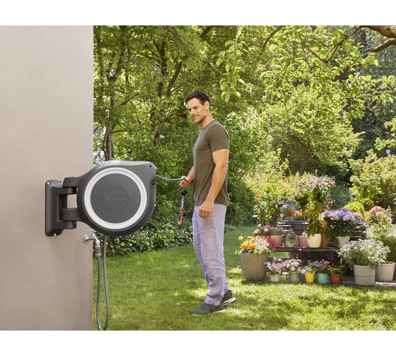 Настенная автоматическая катушка со шлангом Gardena RollUp XL 18632-20.000.00