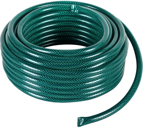 Армированный поливочный шланг Вихрь ПВХ, трёхслойный, 1/2", 25 м, зелёный 73/7/2/13