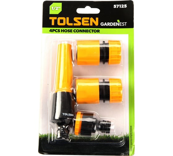 Набор поливочный TOLSEN 1/2", насадка-распылитель, 2 коннектора, адаптер 1/2 57125