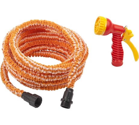 Поливочный набор Grinda удлиняющийся шланг 22.5 м, пистолет-распылитель 7-ми позиционный 428496-22