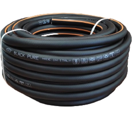 Армированный противоскручивающийся 3-х слойный шланг GLQ BLACK PURE 50 м, 3/4" .BP 3/4" 50m