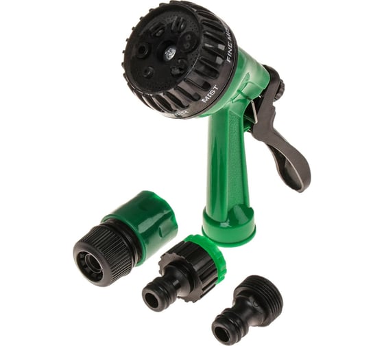 Пистолет-распылитель Greengo 7 режимов, коннектор 1/2", стартовый фитинг 1/2"-3/4" 3098156