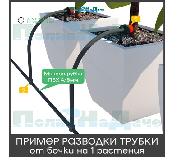 Микротрубка ПВХ 4/6мм, черная. Намотка 50 м ПоливНаДаче PVC46.50