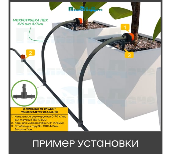 Стартовый тройник (соединитель) ПоливНаДаче для ПВХ трубки 4/7мм 40шт. TC0314B.40