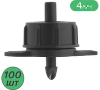 Капельница компенсированная ПоливНаДаче с лабиринтом, разборная, 1/4, 0,7-3,2 bar, черная, 4 л/ч (TOD0104) - 100 шт. TOD0104.100