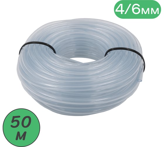 Микротрубка ПВХ ПоливНаДаче 4/6 мм, прозрачная, для подключения внешних капельниц 50м PV46.50 1