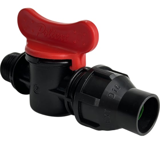 Кран переходной Poliext компрессионный с наружной резьбой 16xН1/2 PN6 07060075