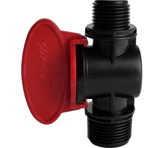 Кран переходной Poliext с наружной резьбой Н3/4 дюйма x Н1/2 PN6 07050050