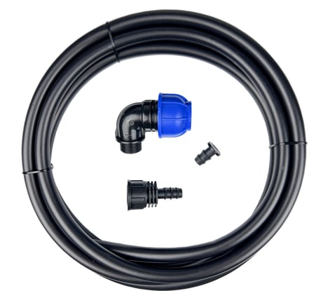 Комплект подключения трубки Профитт 16 мм к ПНД трубе 32 мм угол, адаптер, трубка, заглушка 0342610-RCS