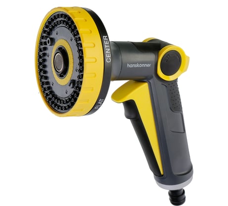 Пистолет для полива Hanskonner 6 ФУНКЦИЙ + фитинг аквастоп, металл, HK3015-25-6AS