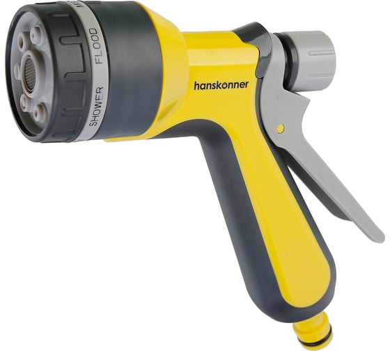 Пистолет для полива Hanskonner 7 ФУНКЦИЙ + фитинг аквастоп, пласт, HK3015-25-7AS 1