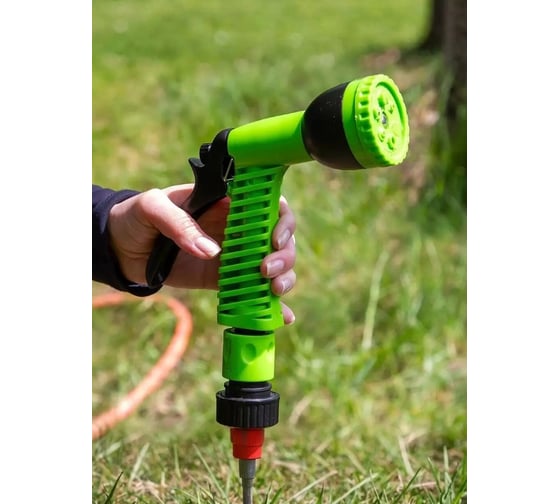 Набор для полива Grandy 4 предмета: пистолет 6 режимов, фитинги для шланга 1/2, штуцер для крана 1/2-3/4 JS-93 429594 1
