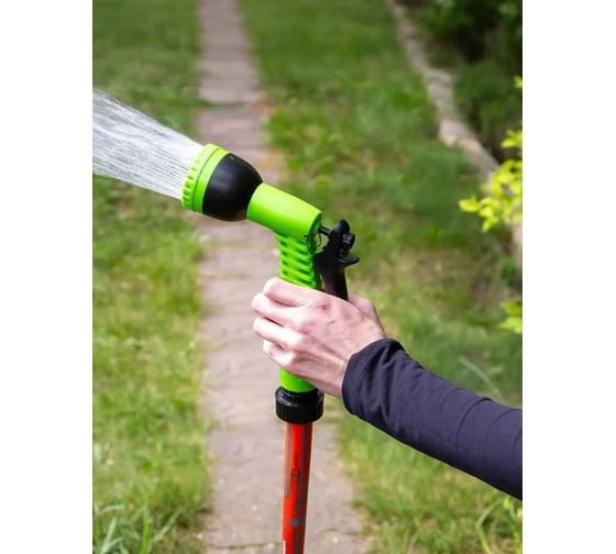 Набор для полива Grandy пистолет 6 режимов, фитинг для шланга 3/4, штуцер для крана 1/2-3/4, наружная резьба JS-9366 351360 1