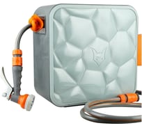 Инерционная катушка со шлангом 20 м FUXTEC куб с креплением на стену FX-CU20