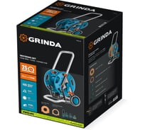 Поливочный набор Grinda HCK-25, шланг 25м x 1/2, 4 предмета, усиленные колеса, телескопическая ручка, катушка со шлангом в комплект ProLine 428461