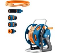 Катушка для шлангов Grinda HRK-25, шланг 25м x 1/2, поливочный набор 4 предмета, стальные опоры, со шлангом в комплекте ProLine 428460
