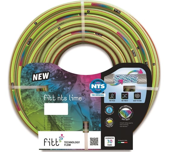 Пищевой противоскручивающийся шланг FITT NTS LIME 5/8" 25м