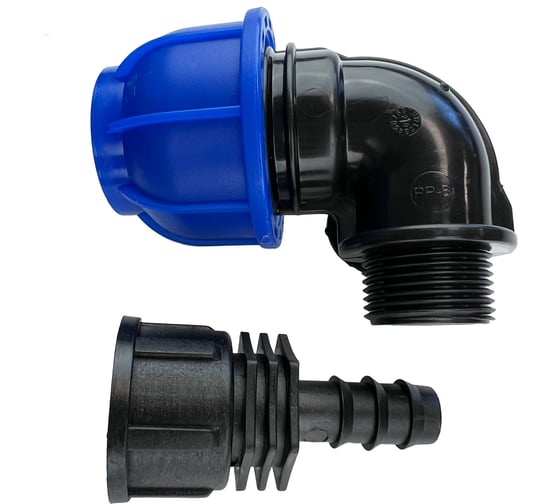 Комплект подключения магистральной трубки 16мм к ПНД трубе 32мм Профитт (угол ПНД+адаптер) 0341156-RCS