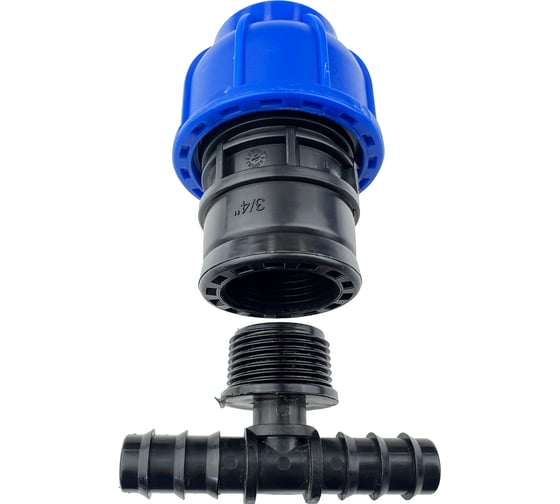 Комплект подключения магистральной трубки Профитт 16мм к ПНД трубе 20мм (муфта ПНД+тройник) 0341071-RCS