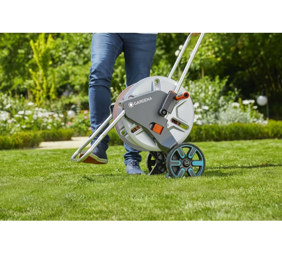 Тележка для шланга металлическая с комплектом для полива Gardena CleverRoll M 18542-29.000.00
