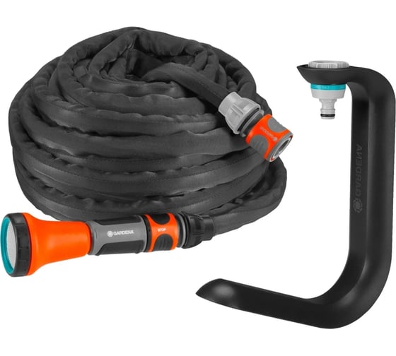 Набор Gardena: текстильный шланг Liano 1/2", 10 м + держатель для шлангов TapFix 18596-20.000.00