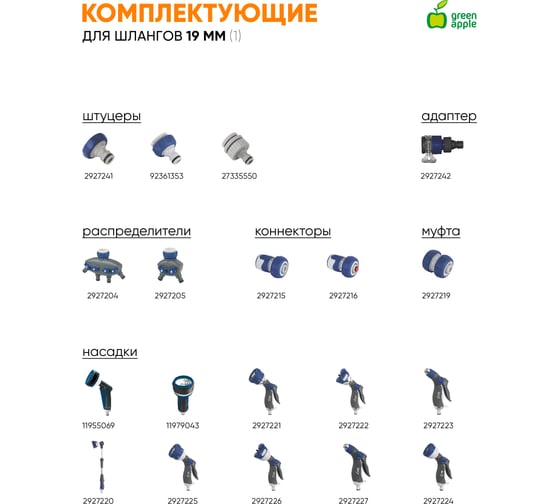 Шланг для полива GREEN APPLE GWGH2-035 СТАНДАРТ 19 мм х 50 м Б0038510