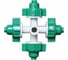 Туманообразователь Green Helper 4 сопла, 22 л/ч, 2.5 бар, радиус 1.5-2 м, светло-зеленый, 10 шт. MJ2401 1