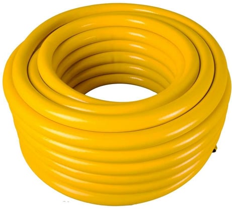 Усиленный поливочный шланг Вихрь ПВХ, пищевой, трехслойный, армированный, 1", 25 м, жёлтый 73/7/2/34