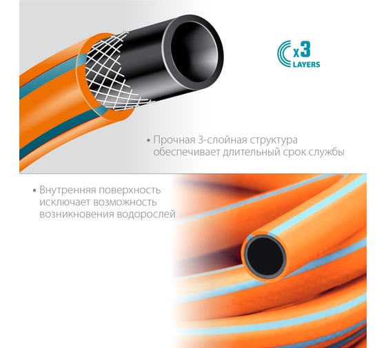 Поливочный шланг Grinda PROLine FLEX 3 3/4", 25 м, 20 атм 429008-3/4-25