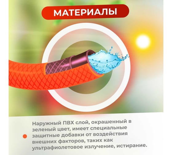 Поливочный шланг ВОЛАТ Люкс 3/4", 25 м 53220-25