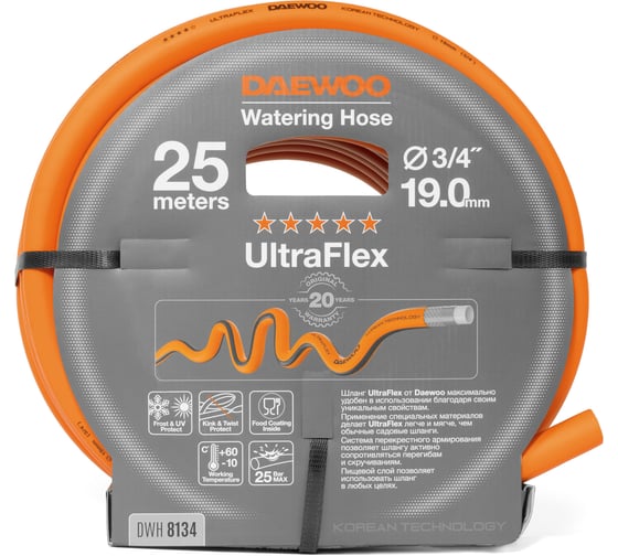 Шланг DAEWOO ultraflex диаметром 3/4 19 мм, 25 м DWH 8134