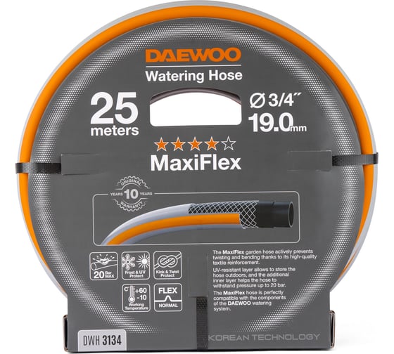 Шланг DAEWOO maxiflex диаметром 3/4 19 мм, 25 м DWH 3134