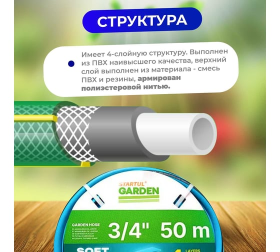 Поливочный шланг STARTUL Garden Soft Touch ST6040-3/4-50