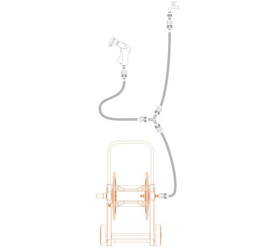 Катушка для шланга мини-TANK 40м с колесами и переходником 3/4" GF 5732 12304