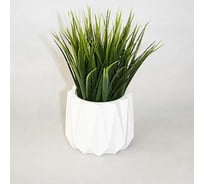 Кашпо для цветов Сады Аурики "Геометрия" белый h-10см d-8,5см 065970