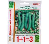Семена ГАВРИШ Горох Воронежский зеленый, серия 1+1, большой пакет 25 г 19102043