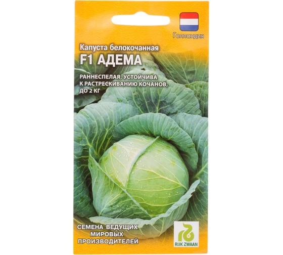 Капуста ГАВРИШ белокочанная, Адема, РЗ F1, 10 шт, ранняя (Голландия) 11000423 1