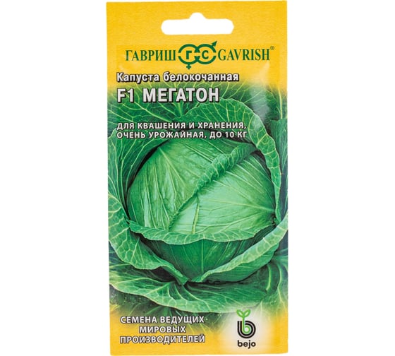 Капуста ГАВРИШ белокочанная Мегатон 10 шт, для квашения Голландия 10005173 1